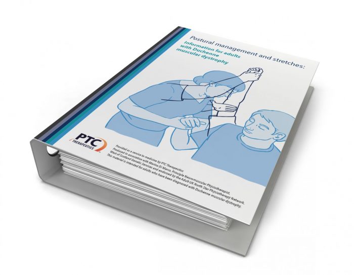 Front cover of Postural management and stretches : Information for adults with Duchenne muscular dystrophy