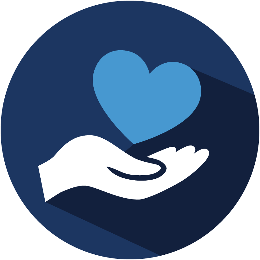 Heart-in-hand icon